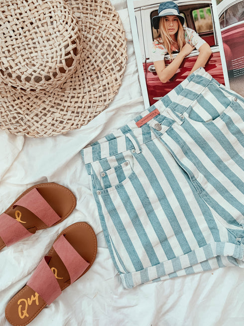 Sunny Stripes Denim Short